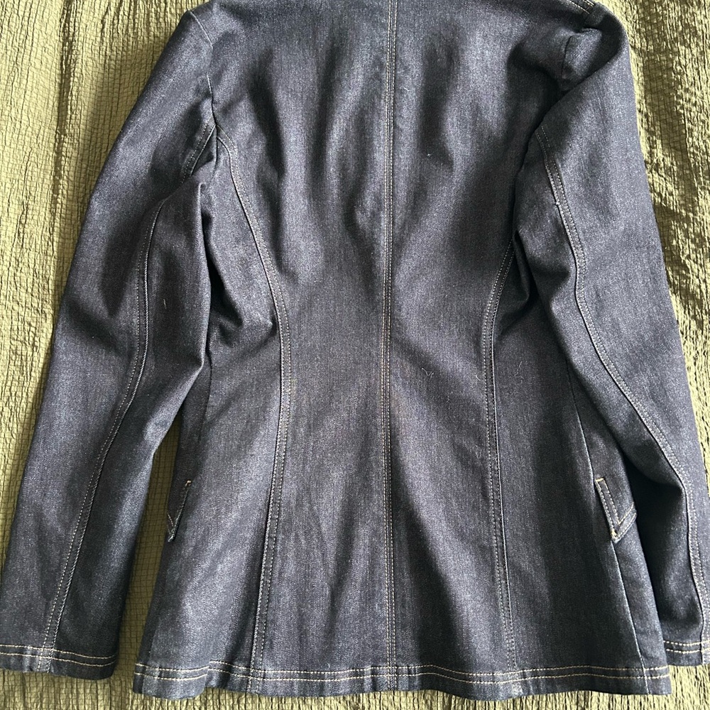 Blue Denim White House Black Market Editor Spandex Blazer - Picture 6 of 7